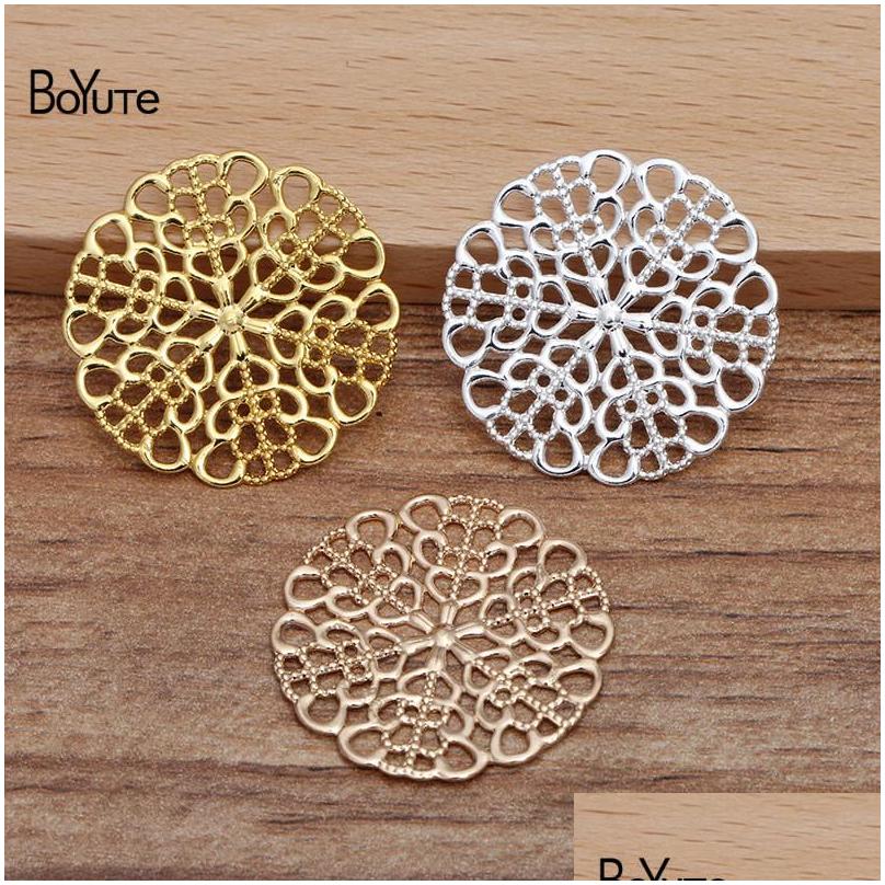 

Other 100 Pieces/Lot 25Mm Metal Brass Filigree Flower Materials Diy Hand Made Jewelry Findings Components Wholesale Drop Delivery Dhwak