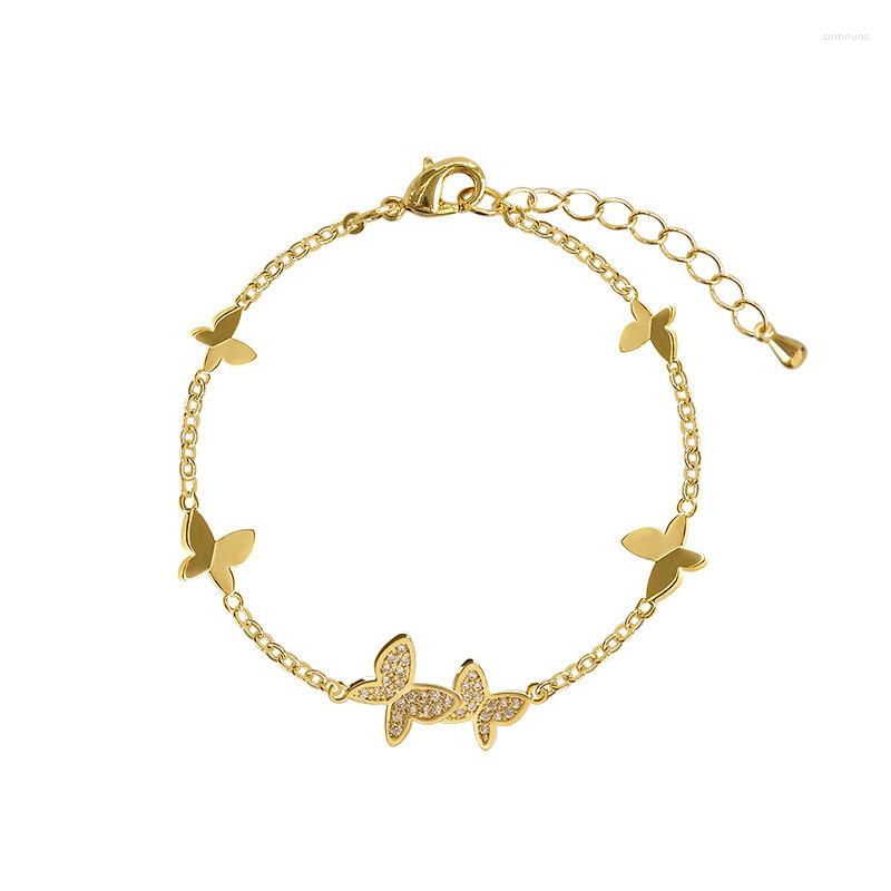 

Bangle 2022 Fashion Women Luxury Diamond Inlaid Butterflies Bracelet Women's Sexy Party Jewerly