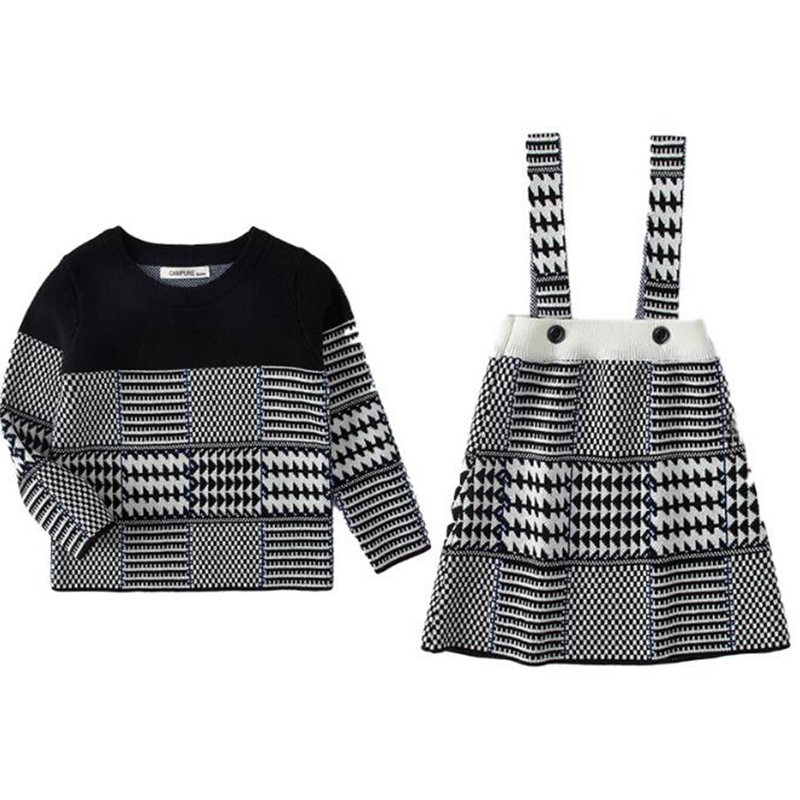 

Pullover Kids Sweaters Brother Sister Mathcing Knitted Clothes Plaid knit Tops A Line Skirt Baby Girls Dresses 221128, 21067 dress