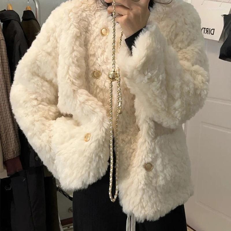 

Women' Fur Jacket Women Faux Coat Lamb Wool For Winter Imitation Loose Overcoat Veste Femme Solid Warm Coats E566, Mi