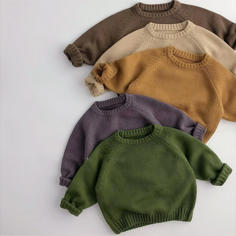 

Pullover MILANCEL Kids Sweaters Vintage Boys Pure Cotton Girls Sweater 221128, Beige