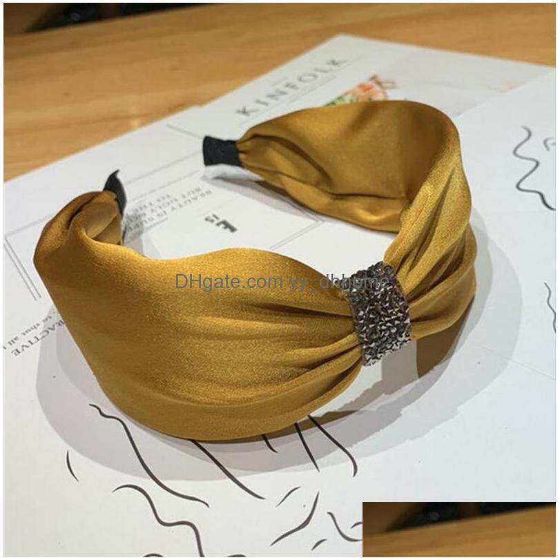 

Headbands 2021 Est Sell Simple Styles Hair Hoop High Quality Rhinestone Wide Edge Cloth Fashion Letter Charm Women Drop Delivery Jew Dhsoe