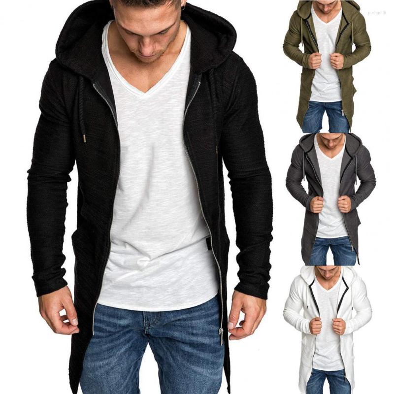

Men's Jackets Trendy Men Coat Fit Hooded Breathable Anti-pilling Jacket Spring Drawstring, White