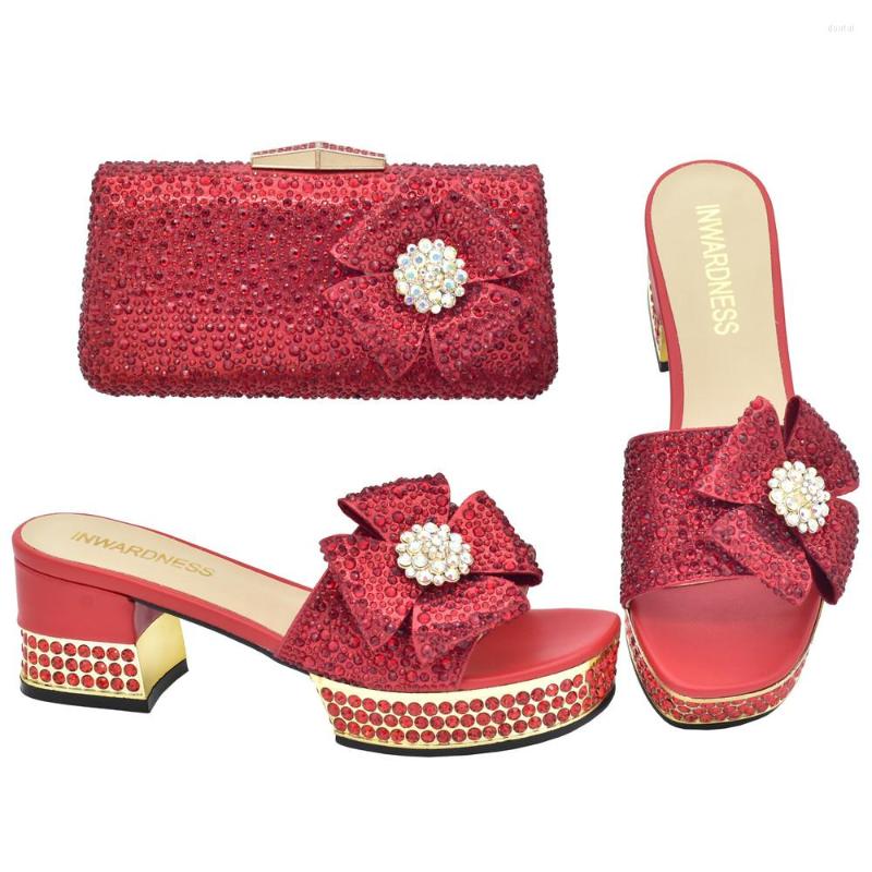 

Dress Shoes Italian Women Wedding And Bags Decorated With Rhinestone Africa Shoe Bag Set Plus Size Heels 43 Bride, Blue