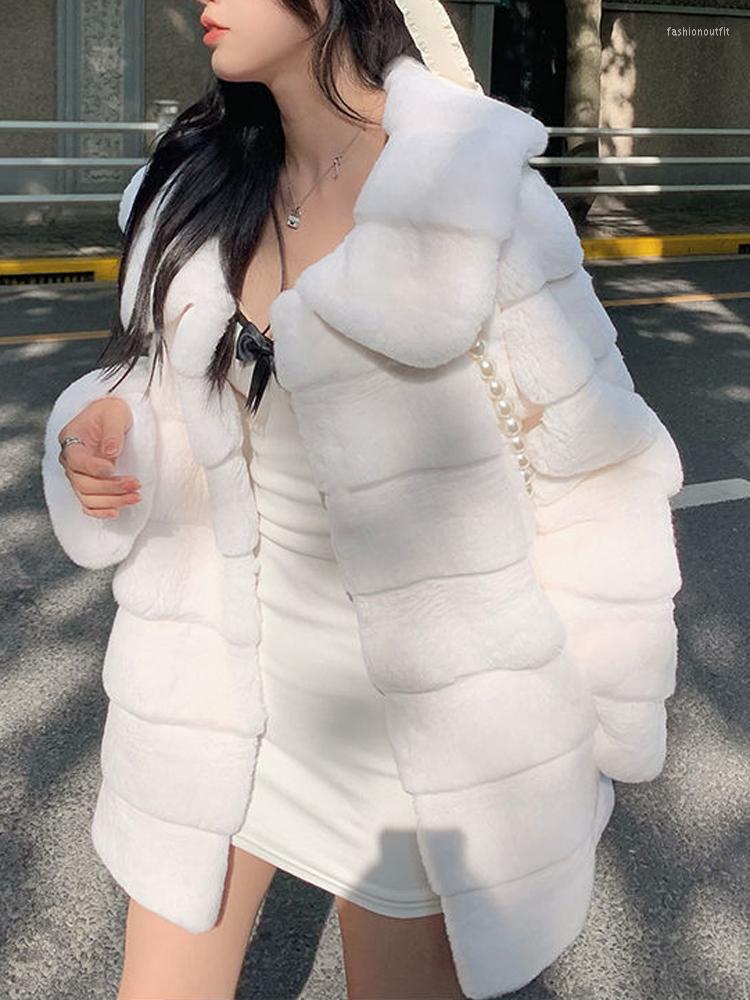 

Women' Fur M GIRLS Hstar Winter Women Solid Faux Coat Casual Long Sleeve Fleece Jacket Female Turn Down Teddy Outerwear, Beige