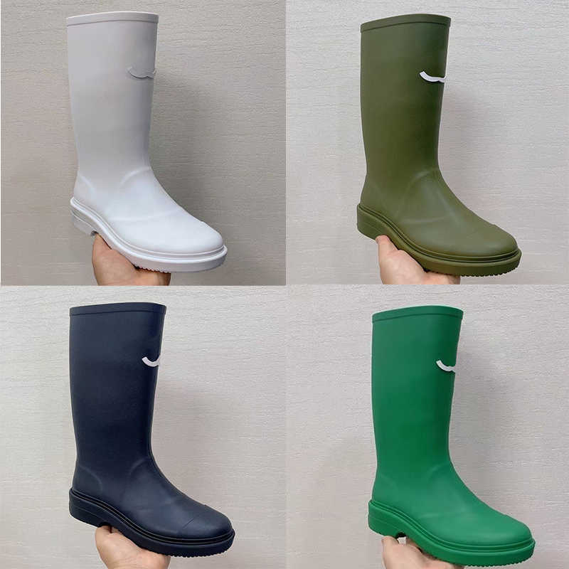

Women Designer Rubber Platform Rain Boots PVC Knee Boot 23FW Casual Style Waterproof Welly Boots Luxury Rainboots Water Shoes Rain Shoes 35-41 NO431