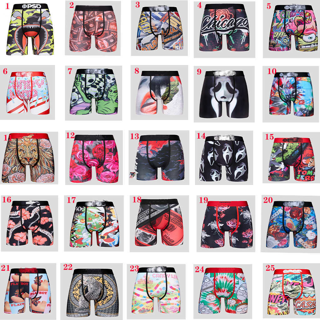 

PSD Mens Ice Polyester Boxer Shorts Printed Animation Comfortable Sports Boxer Underwear Short Pants, P11