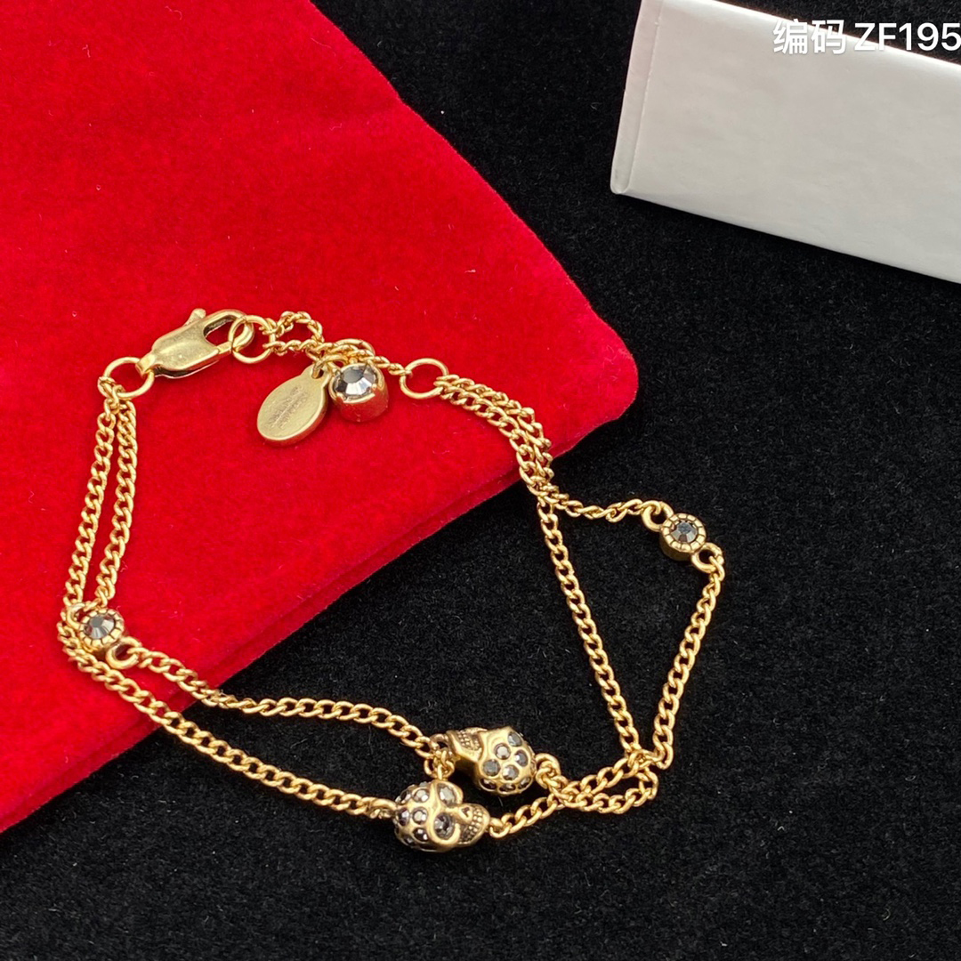 

Women Fashion Designer Charm Bracelets Wedding Date Gift jewellery Stainless Steel Gilded Skull Set Crystal bracelet
