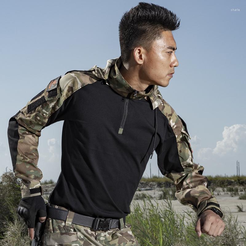 

Men's T Shirts US Army CP MC Camo Multicam Military Combat T-Shirt Men Tactical Shirt Paintball Camping Hunting Clothing, Black