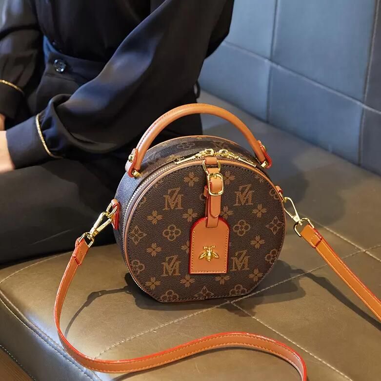

design Round One Shoulder Crossbody Bag 2022 Fashion rounded bags versatile printed rounding cake bag women's handbag, Old flower