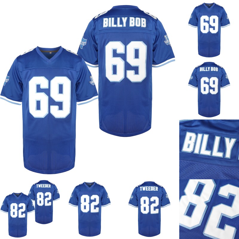 

Mens 69 BILLY BOB 82 Charlie Tweeder West Canaan Coyotes Varsity Blue Movie 100% Stitched Football Jerseys Fast Shipping, 69 blue