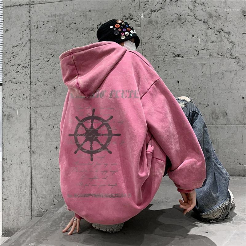 

Men's Hoodies Men's Streetwear Vintage Printed Oversized Autumn Male Casual Hooded Sweatshirts Fashion Unisex Top Pullovers, Black