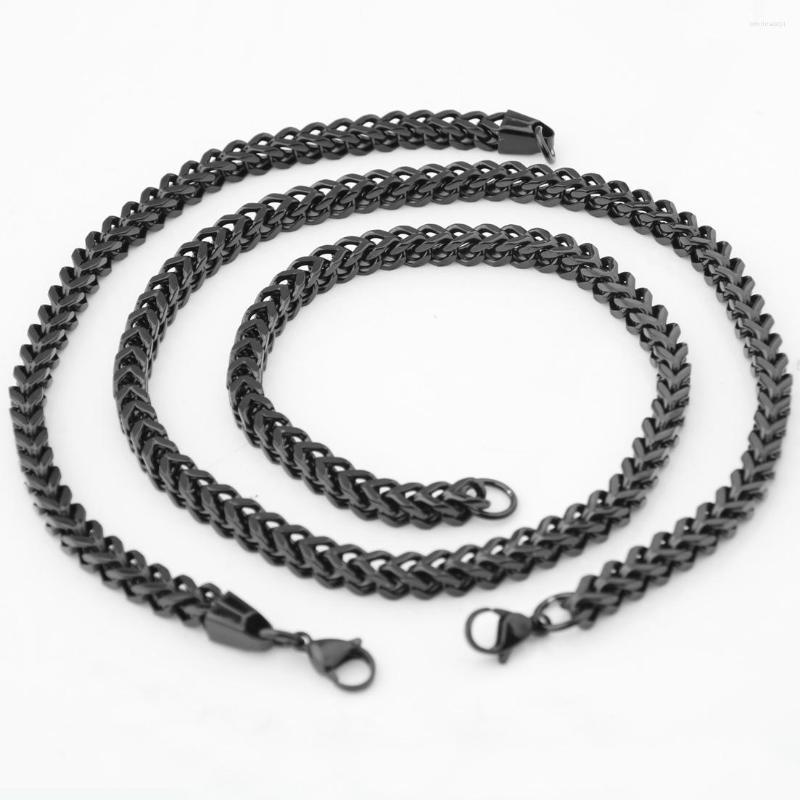 

Necklace Earrings Set Jewelry 6mm Mens Chain Boys Curb Cuban Link Stainless Steel Bracelet Gift, Picture shown