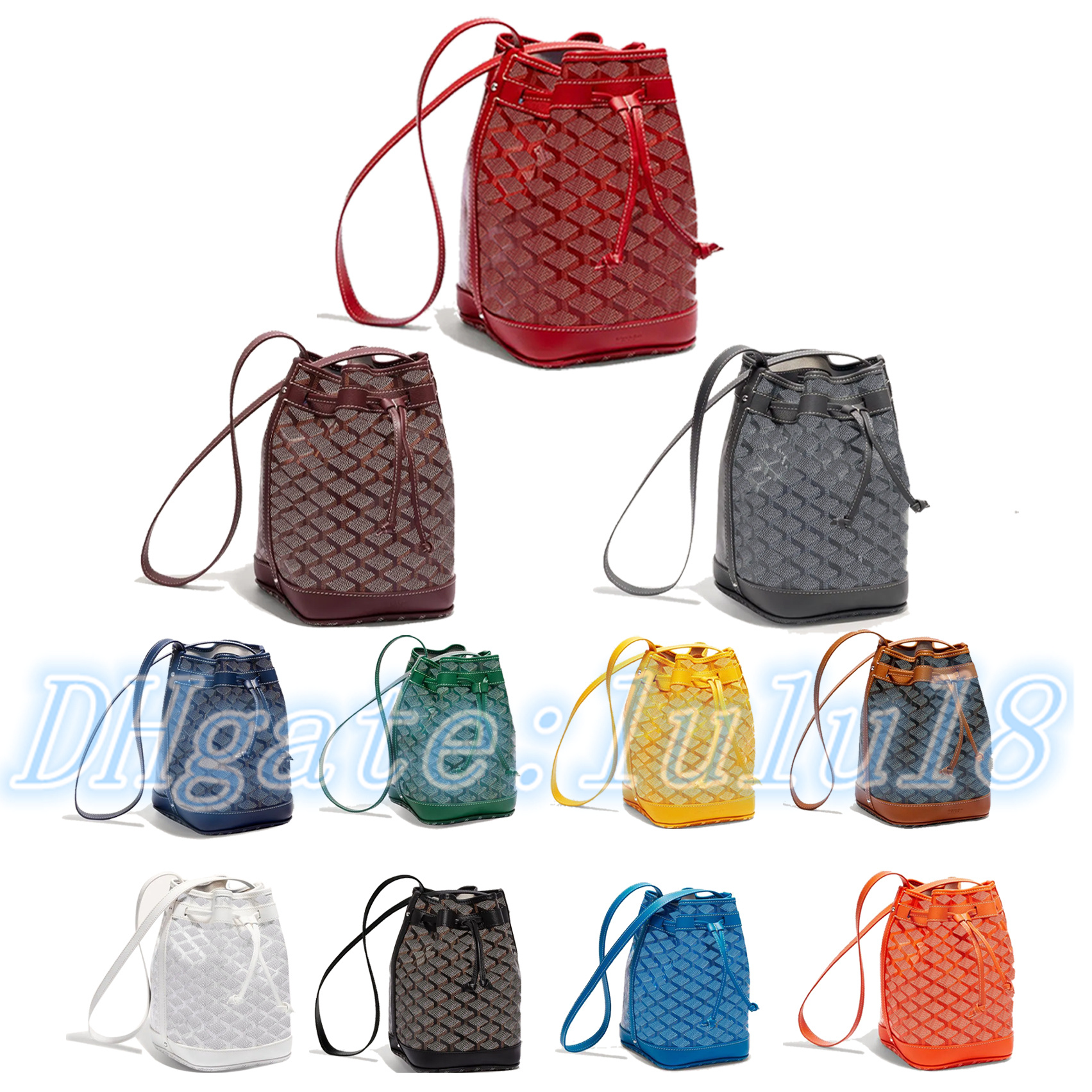 

Fashion Goya bucket Drawstring bag women's mens purses pochette Genuine Leather handbag Luxury designer totes PETIT FLOT l satchel crossBody shoulder clutch Bags, Green