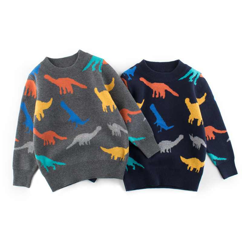 

Pullover Spring Autumn Kids Thin Sweater Boys Girls Clothes Cute Dinosaur Cartoon Cotton Long Sleeve Baby Sweatshirts 1-9 Years 221128, My3403-grey