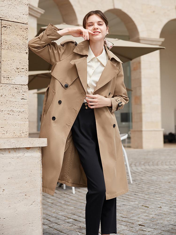 

Women' Trench Coats Windbreaker Women' Medium Length 2022 Double Breasted Loose British Khaki Casual Coat Spring Autumn