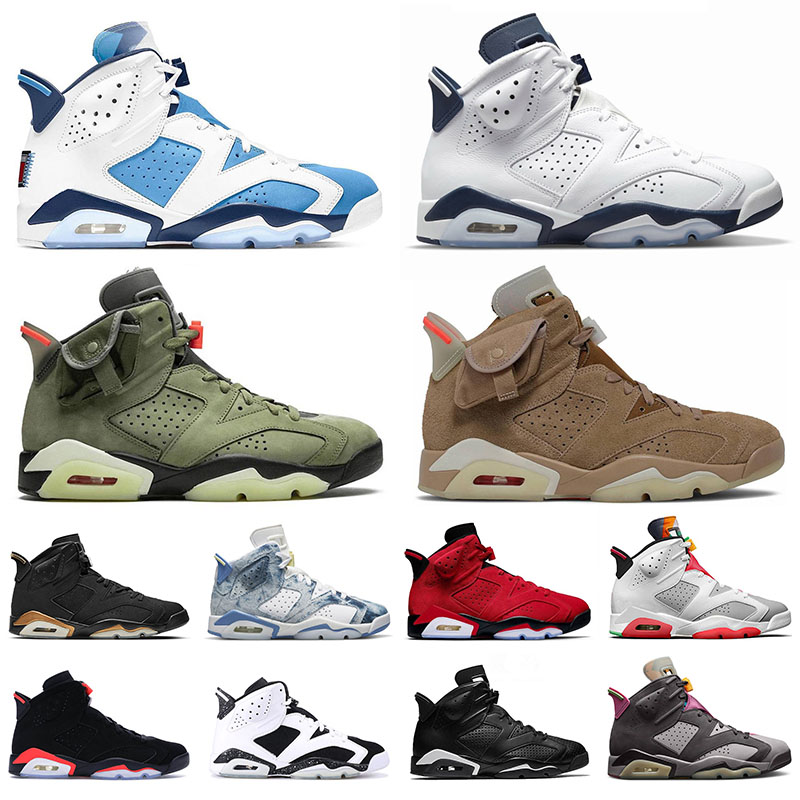 

Basketballs Shoes Trainers 6 6S Georgetown Jumpman Unc Midnight Navy Toro British Khaki Black Infrared Red Oreo Infrared White Size Us 13 Men Women, 40-47 blue