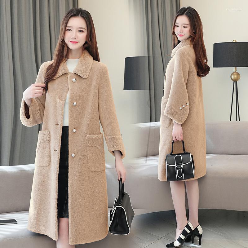

Women's Fur Long Plush Coat Elegant Autumn Winter Women Synthetic Wool Blended Wide Waisted Sleeve Clothes 2022 M L XL 2XL 3XL, Green