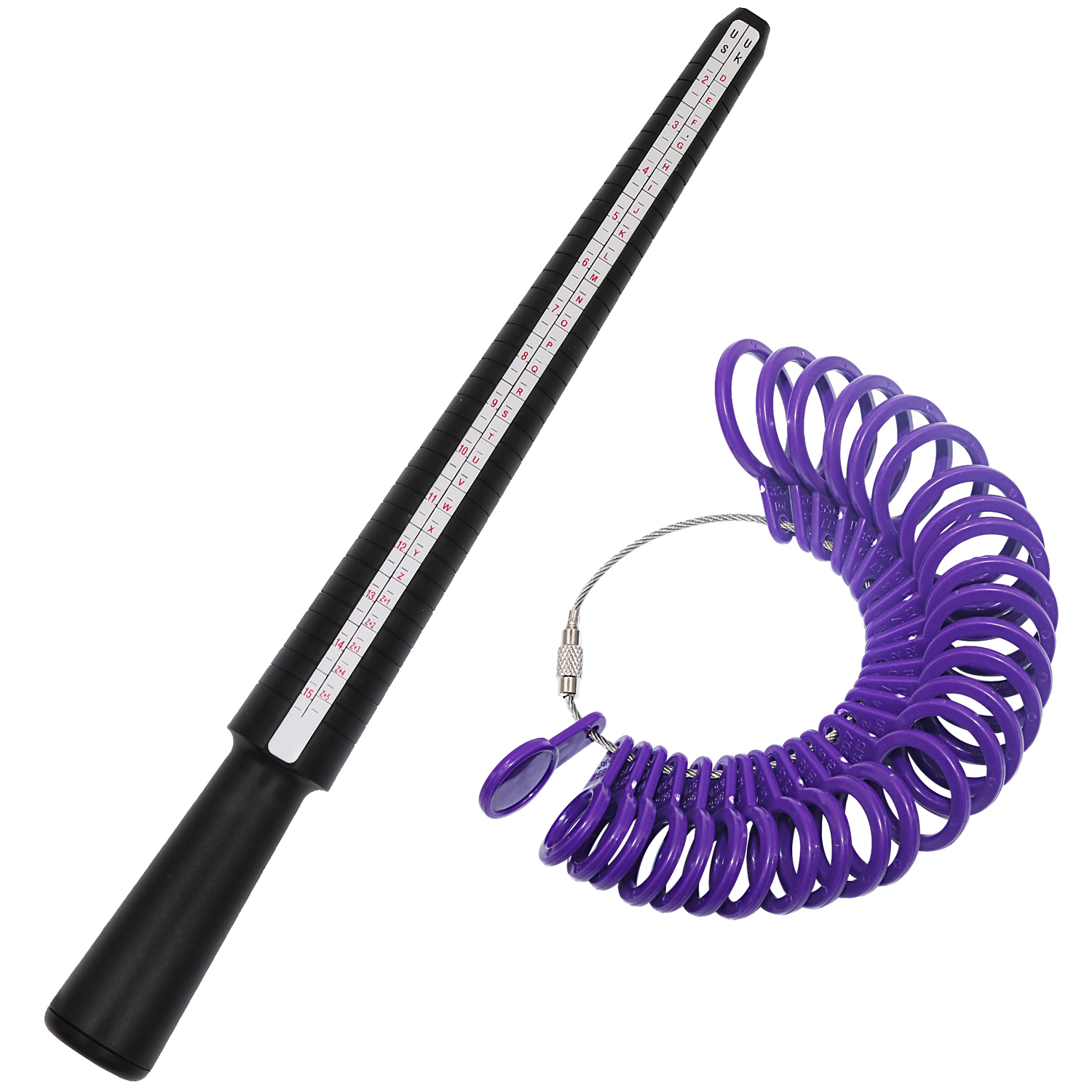 

Ring Sizer UK Gauge Set Ring Mandrel UK Size EU US Size Finger Measurement Scales Kit Jewelry Tools for Ring Size Measuring Tools