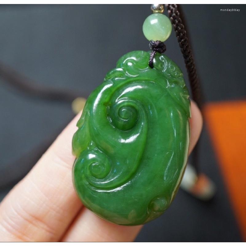 

Pendant Necklaces Boutique Hetian Jade Jasper Spinach Green Necklace