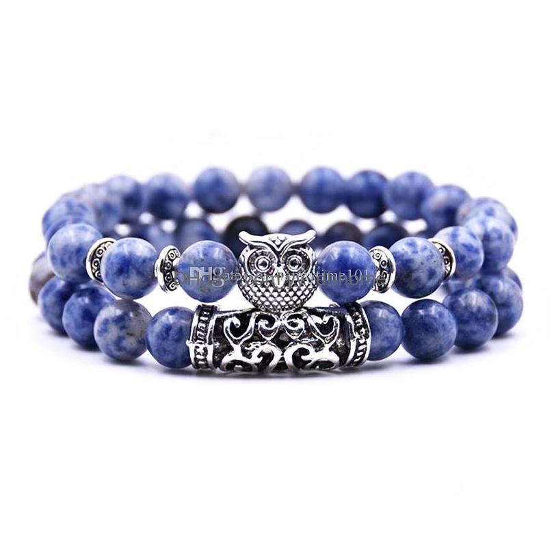 

Charm Bracelets Design Natural Stone Animal Owl Creative Yoga Bangle Bracelet Women And Men Charm Fashion Accessories 11 Styles Drop Dhjp7