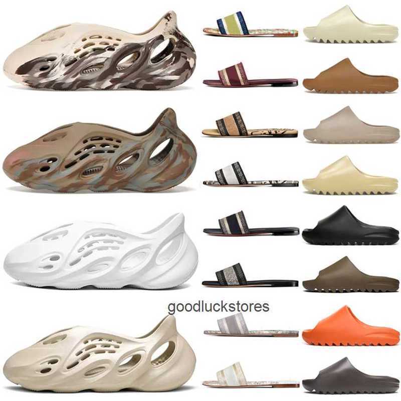 

Designer sandals mens womens slipper Triple Black White Resin pattern s Foam west slides slider sliders top quality Runner, Color # 1