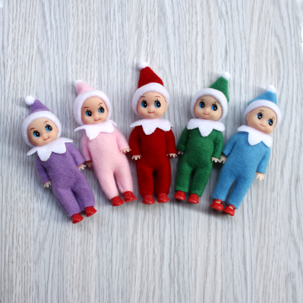 

Christmas Decorations 10cm Toddler Baby Elf Dolls with Movable Arms Legs Doll House Accessories Elves Toy For Kids 221128