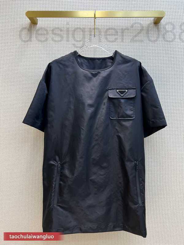 

Casual Dresses designer sports girl minority design back drawstring nylon short sleeve dress high end IEZH, Black