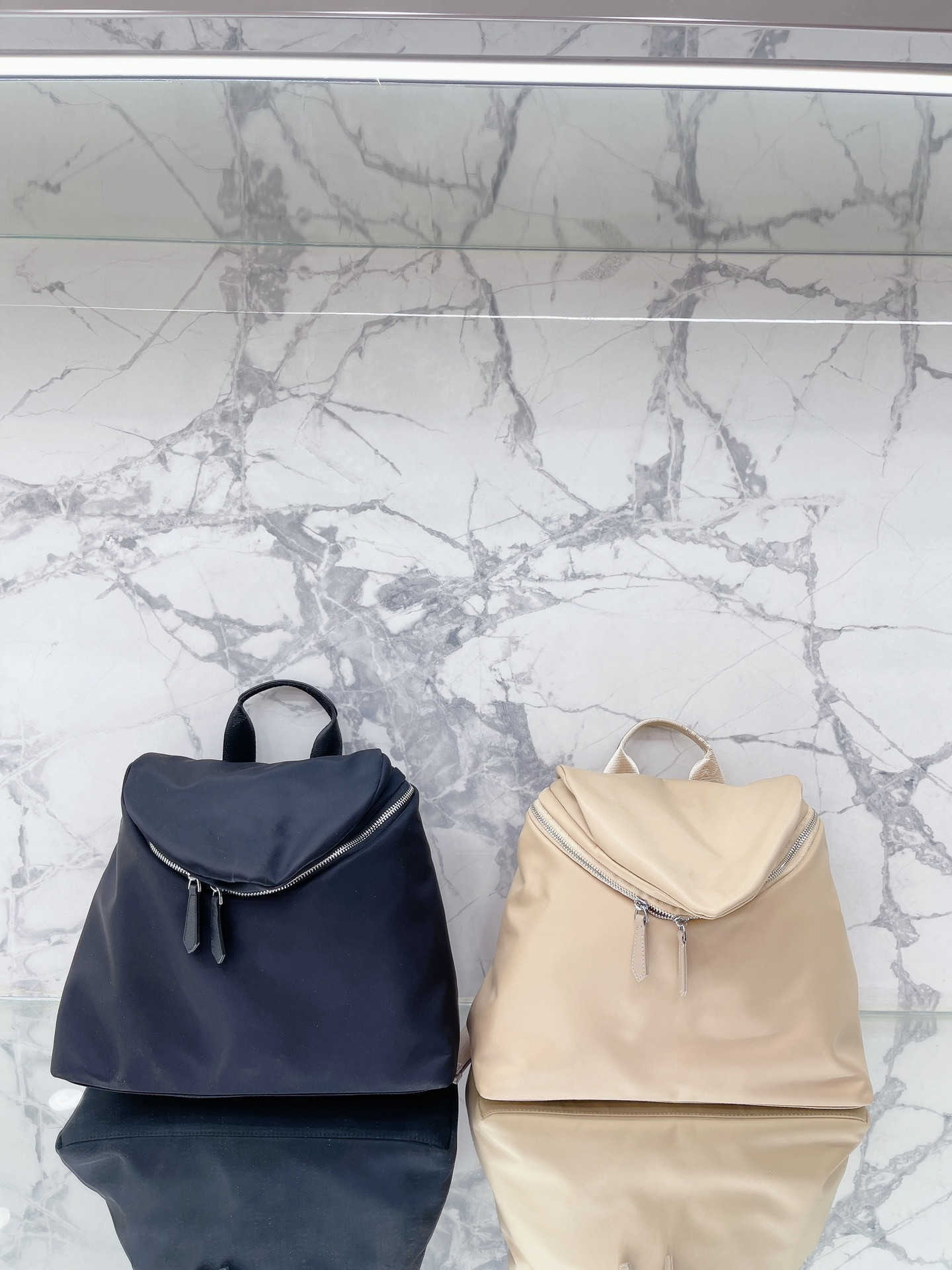 

Prad 2022 Summer Lightweight Convenient Luxury Designer Bags Premium Backpacks Handbags Black Zipper Bags, Beige