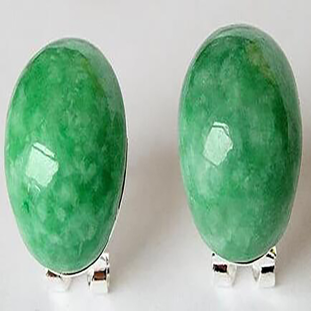 

new beautiful Jewellery 925 Silver Green jade Stud Earrings