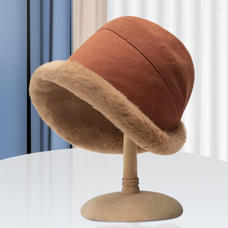 

Berets Fashion Soft Plush Autumn And Winter Bucket Hat Outdoor Warm Ladies Fisherman Trend Panama, Black