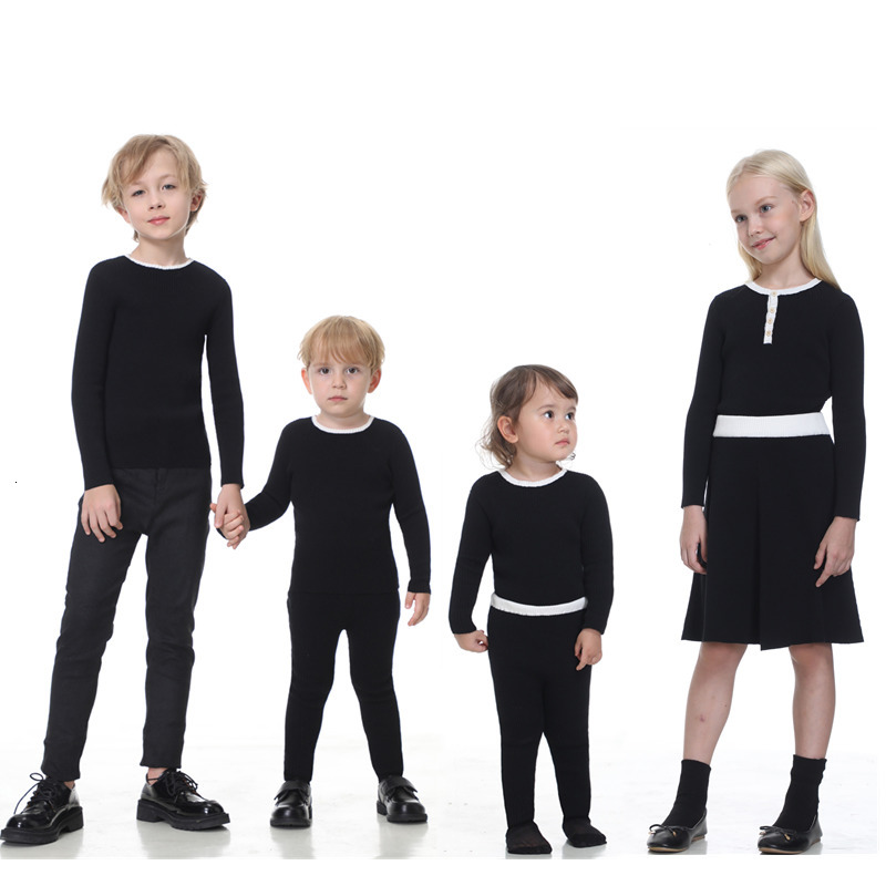 

Pullover Children Autumn Clothes Set Boys Girls Knitted Clothing Suit Baby Sweaters Girl Knit Skirts Boy Knitting Tops Brother Sister 221128, Boys mulberry tops