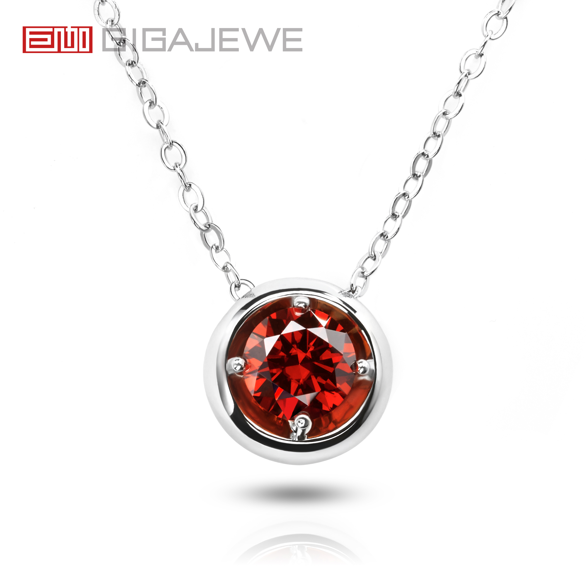 

GIGAJEWE 0.5ct VVS1 Round Cut Moissanite Pendant Necklace 925 Silver Women Girl Gift GMSN-036
