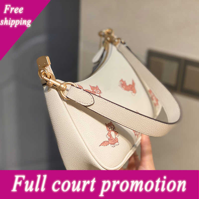 

Luxury Designer Bags 2022 Aolai's New Cute Cat Print Teri Armpit Mahjong Lychee Grain Cowhide Hand ladies evening clutches, Kitten