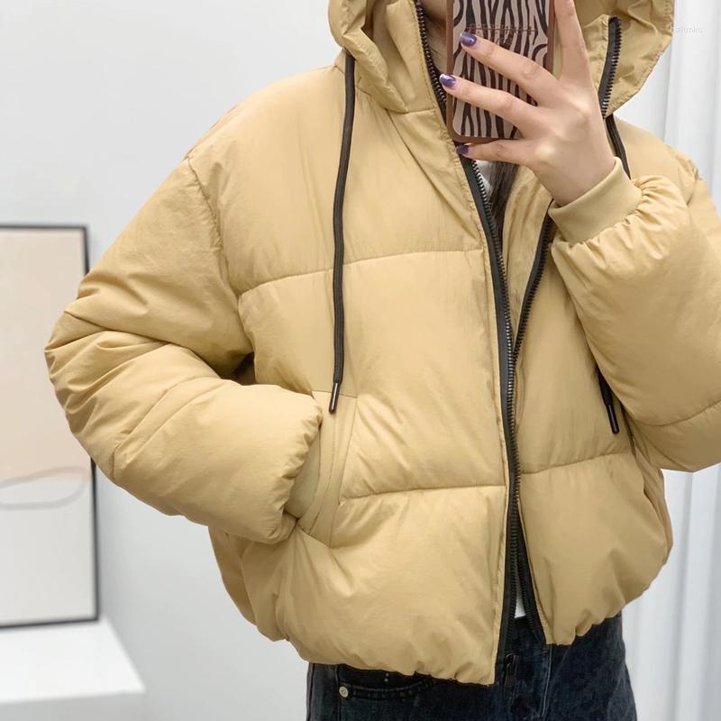 

Women's Down Women's Clothing Khaki Short Jacket Hooded Drawstring Design Outerwear Fashion Casual Winter Windproof Warm Tops, Pink