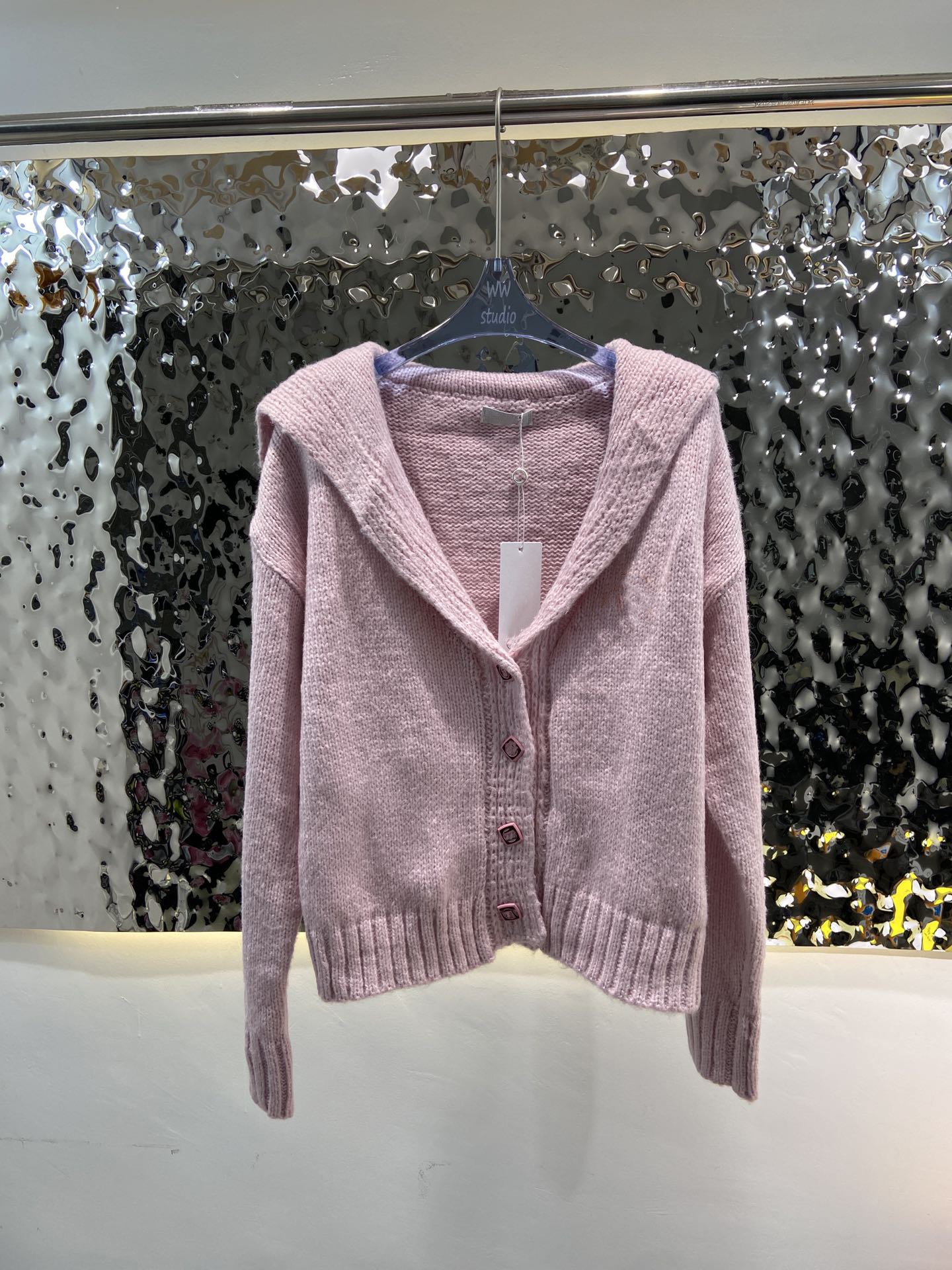 

Women s Knits Tees women s elegant autumn winter short single breasted coat Navy collar solid color wool jacket top 221125, Beige