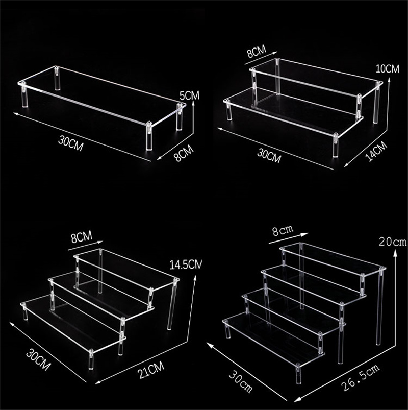 

Towel Racks Acrylic Display Stand for Mini Action Figures Toy Model Holder Rack Transparent Doll Pottery Clay Figurine Ladder Shelf 221128, Orange