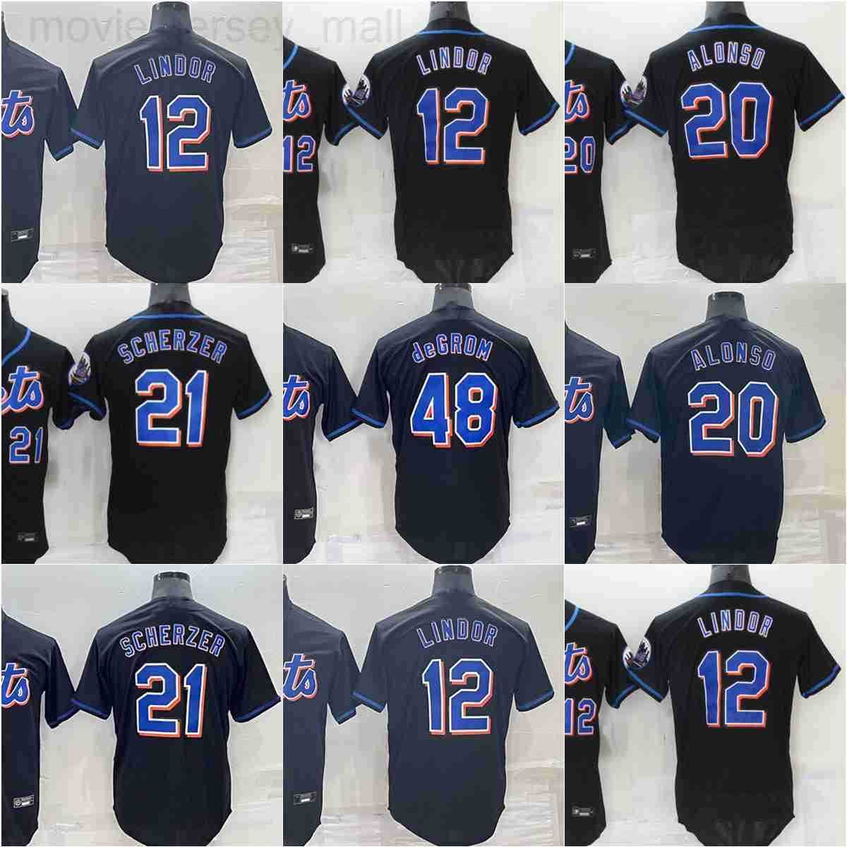 

New Baseball Jersey 12 Francisco Lindor 20 Pete Alonso 21 Max Scherzer 48 Jacob deGrom Stitched Jerseys, Same as picture