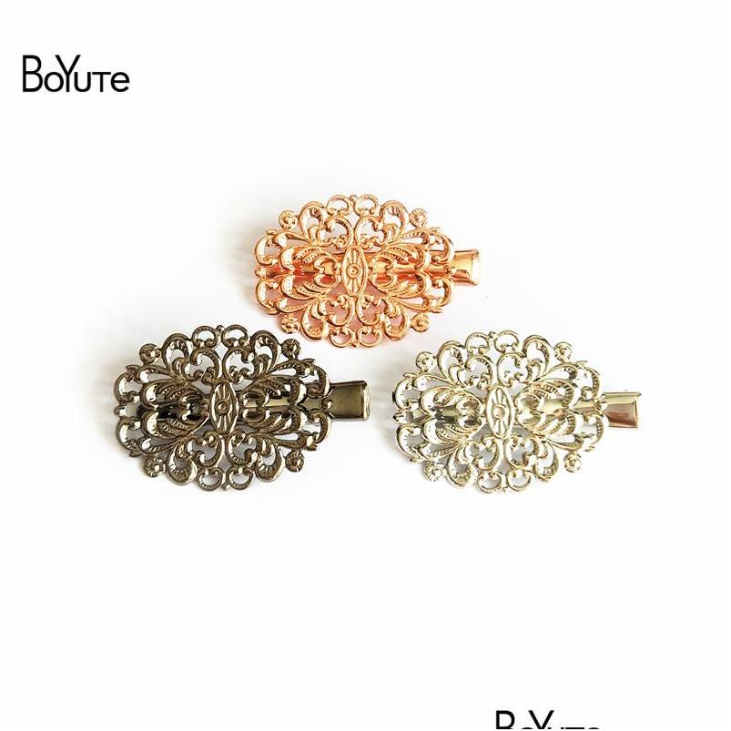 

Hair Clips Barrettes 20Pcs Filigree Metal Flower Butterfly Hair Clip 6 Colors Plated Wholesale Vintage Jewelry Hairpin Drop Delive Dhud3