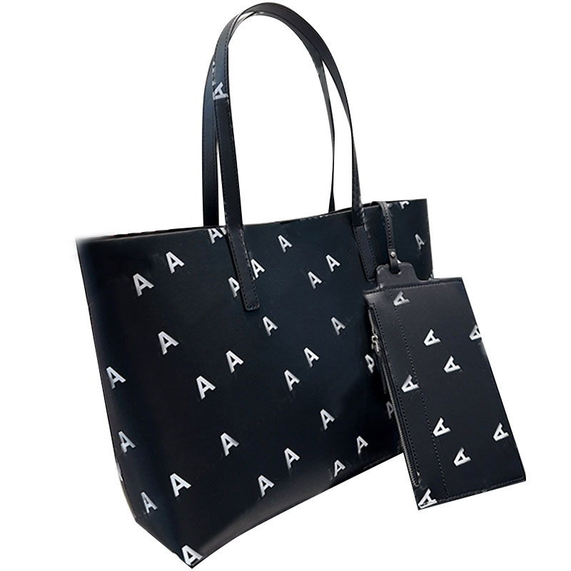 

New Shopping Bag Designer Handbags Women Large Capacity Shoulder Bags Fashion Old Flower Letters Totes Small Zipper Pocket Handbag 3 Colors, Black