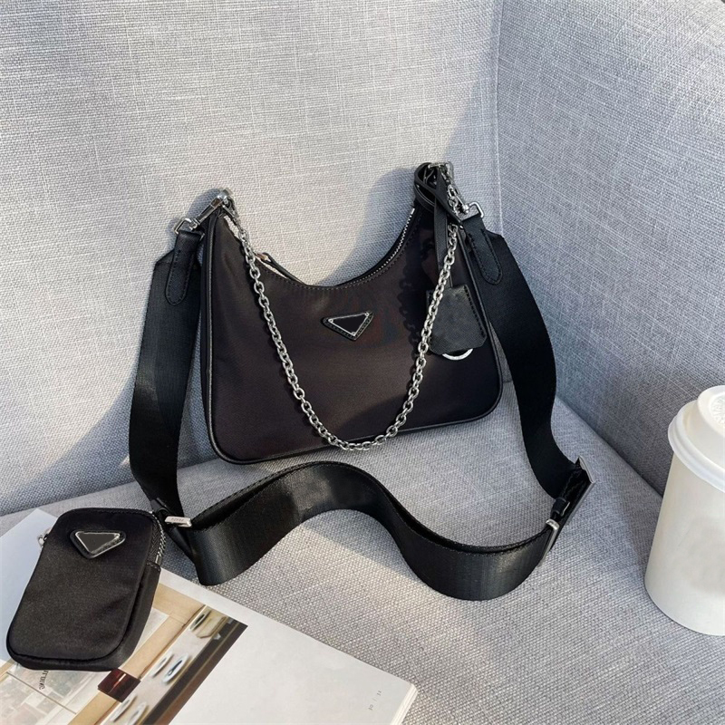

Designer bags re Edition 2005 nylon hobo bag triangle underarm cross body fashion messenger leather flap birthday nice luxury shoulder bag with chains E23, 13#