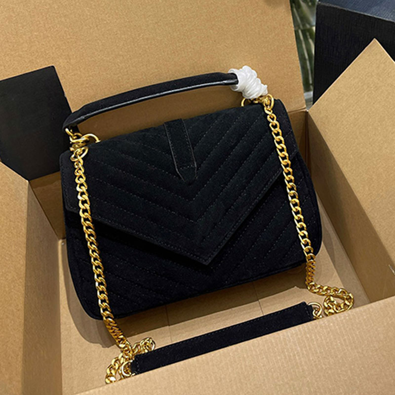 

Matte Leather Messenger Bag Postman Purse Women Suede Handbags Shoulder Crossbody Bags Fashion Letter Quilted Stitching Golden Hasp Chain Strap Flap Totes, 25*18cm