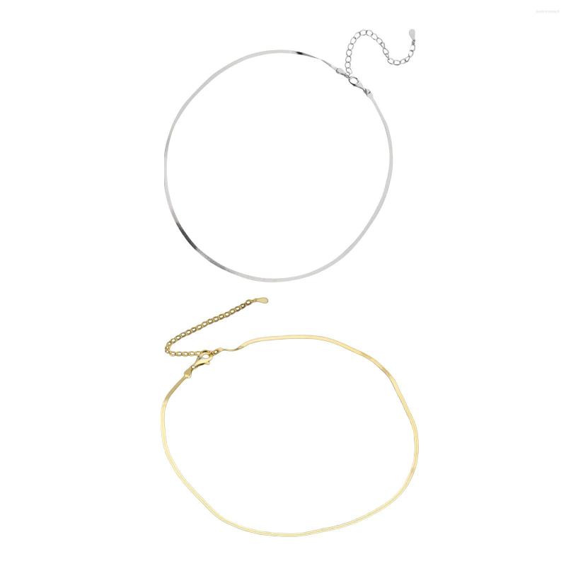 

Pendant Necklaces Necklace Jewelry 925 Sterling Silver Solid Flat Chain Choker For Home Office