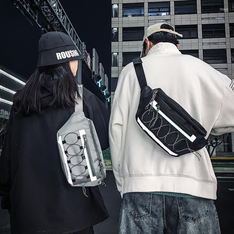 

Waist Bags Fashion Harajuku Trendy Ladies Chest Bag Casual Embroidery Crossbody Pouch Tide Brand Hip Hop Street Trend, Black