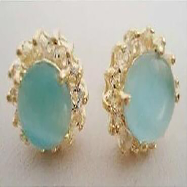 

new beautiful Jewellery Natural stone A Pair Blue Opal Earring