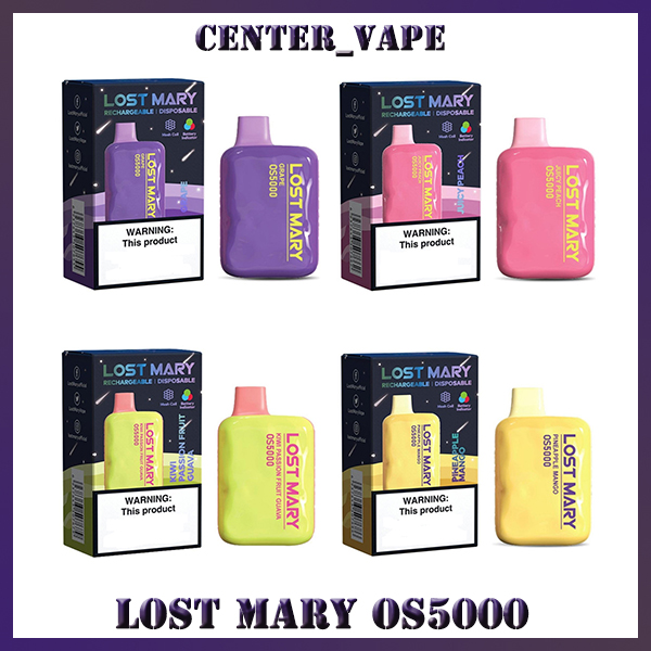 

Lost Mary OS5000 Disposable E cigarettes 5000Puff Vape Pen 13 flavors 13ml Prefilled Mesh Coil Cartridges Pod 650mAh Rechargeable Battery Vaporizer