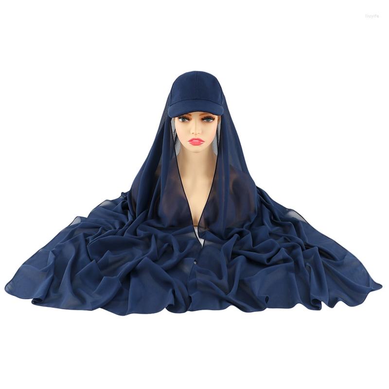 

Ball Caps 2in1 Summer Fashion Baseball With Breathable Hijab Shawl Hat Scarf Set Turban Women Anti-uv Clothing Accessories DXAA, 19 light blue