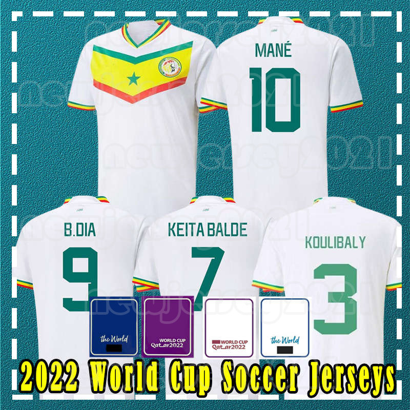 

22-23 Senegal Soccer Jerseys 2022 National Team MANE KOULIBALY GUEYE KOUYATE SARR Maillot de Camiseta Maillot BALDE Men home White Football Shirt Uniforms, Men jersey(sai nei jia er)