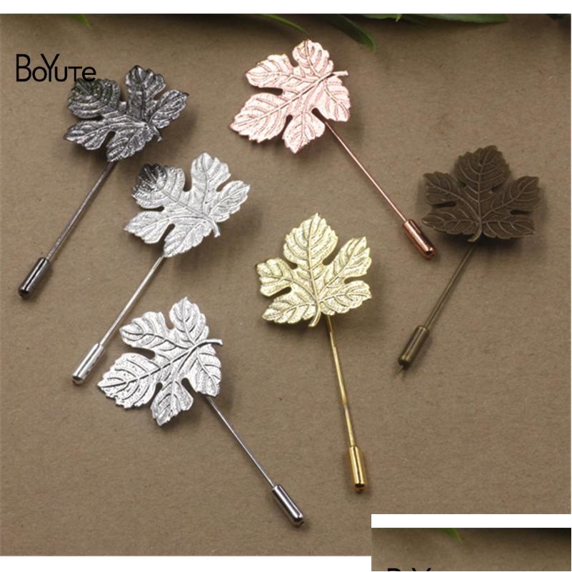

Jewelry Settings 20Pcs 5 Colors Plated Vintage Style 29X32Mm Maple Leaf Base Brooch Pins Diy Jewelry Accessary Drop Delivery Dhfbb