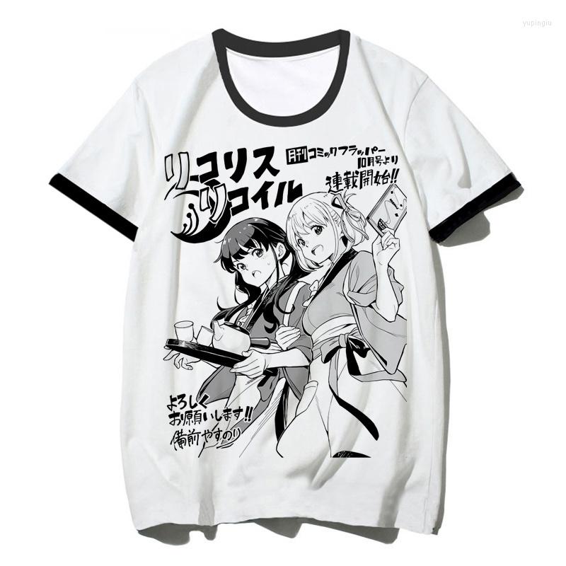 

Men's T Shirts Lycoris Recoil Clothes Summer Top Men White Shirt Casual Manga Grunge Funny Couple, 20145